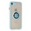 Mey İthalat®  iPhone 7 Kılıf Montreal Yüzüklü Silikon Kapak - Buz Mavi