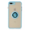 Mey İthalat®  iPhone 7 Plus Kılıf Montreal Yüzüklü Silikon Kapak - Buz Mavi