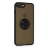 Mey İthalat®  iPhone 7 Plus Kılıf Montreal Yüzüklü Silikon Kapak - Siyah