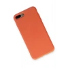 Mey İthalat®  iPhone 7 Plus Kılıf Nano içi Kadife Silikon - Turuncu