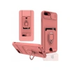 Mey İthalat®  iPhone 7 Plus Kılıf Zuma Kartvizitli Yüzüklü Silikon - Pembe