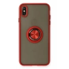 Mey İthalat®  iPhone X Kılıf Montreal Yüzüklü Silikon Kapak - Kırmızı