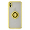 Mey İthalat®  iPhone X Kılıf Montreal Yüzüklü Silikon Kapak - Sarı
