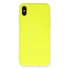 Mey İthalat®  iPhone X Kılıf Nano içi Kadife Silikon - Sarı
