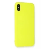 Mey İthalat®  iPhone X Kılıf Nano içi Kadife Silikon - Sarı