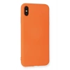 Mey İthalat®  iPhone X Kılıf Nano içi Kadife Silikon - Turuncu
