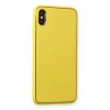 Mey İthalat®  iPhone XS Max Kılıf Coco Deri Silikon Kapak - Sarı