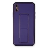 Mey İthalat®  iPhone XS Max Kılıf Coco Deri Standlı Kapak - Mor