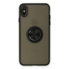 Mey İthalat®  iPhone XS Max Kılıf Montreal Yüzüklü Silikon Kapak - Siyah