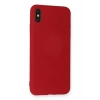 Mey İthalat®  iPhone XS Max Kılıf Nano içi Kadife Silikon - Kırmızı