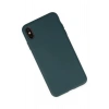 Mey İthalat®  iPhone XS Max Kılıf Nano içi Kadife Silikon - Koyu Yeşil