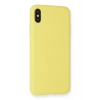 Mey İthalat®  iPhone XS Max Kılıf Nano içi Kadife Silikon - Mat Sarı