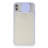 Mey İthalat®  iPhone XS Max Kılıf Palm Buzlu Kamera Sürgülü Silikon - Lila