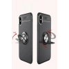 Mey İthalat® iPhone XS Max Kılıf Range Yüzüklü Silikon - Siyah-Mavi