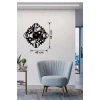 Mey İthalat® Mekanik Dişli Çark Tasarım Ahşap Duvar Saati - 40x40 cm Steampunk Dekor