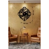 Mey İthalat® Mekanik Dişli Çark Tasarım Ahşap Duvar Saati - 40x40 cm Steampunk Dekor