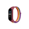 Mey İthalat®   Mi Band 4 Hasırlı Cırtcırtlı Kordon - Gökkuşağı