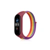 Mey İthalat®   Mi Band 4 Hasırlı Cırtcırtlı Kordon - Gökkuşağı