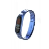 Mey İthalat® Mi Band 4 Metal Baklalı Kordon - Mavi