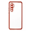 Mey İthalat® Mi Note 10 Lite Kılıf Miami Şeffaf Silikon - Kırmızı