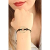 Mey İthalat® OKAY (İyi) Siyah Deri İpli Unisex Mood Bileklik
