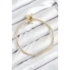 Mey İthalat® Pirinç Charm Zirkon Taşlı Taç Model Gold Renk Kadın Bileklik