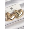 Mey İthalat® Pirinç Gold Renk Bomba Kalp Model Kadın Küpe