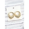 Mey İthalat® Pirinç Gold Renk Halka Sarmal Model Vintage Kadın Küpe