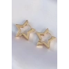 Mey İthalat® Pirinç Gold Renk Yıldız Küpe