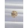Mey İthalat® Pirinç Gold Renk Yonca Earcuff Küpe
