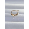 Mey İthalat® Pirinç Gold Renk Zirkon Taş Kaplama Earcuff Küpe