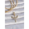 Mey İthalat® Pirinç Gold Renk Zirkon Taşlı Mikail Model Ajda Charm