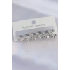Mey İthalat® Pirinç Gümüş Renk Minimal Tırtıklı Küpe Seti