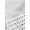 Mey İthalat® Pirinç Zirkon Taşlı Gold Renk Kadın Y Kolye