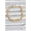 Mey İthalat® Pirinç Zirkon Taşlı Yonca Model Gold Renk Kadın Bileklik