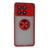 Mey İthalat®   Poco X6 Pro Kılıf Montreal Yüzüklü Silikon Kapak - Kırmızı