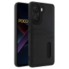 Mey İthalat® Poco X7 Pro Kılıf Sara Kartvizitli Deri Kılıf - Siyah