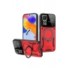 Mey İthalat®  Realme 11 Pro Plus Joy Lens Standlı Kapak - Kırmızı
