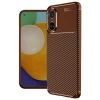 Mey İthalat®  Realme 12 Lite Kılıf Auto Focus Karbon Kapak - Kahverengi