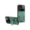 Mey İthalat®  Realme C55 Kılıf Joy Lens Standlı Kapak - Koyu Yeşil