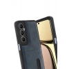 Mey İthalat® Realme C65 Sara Kartvizitli Deri Kılıf - Lacivert
