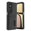 Mey İthalat® Realme C65 Sara Kartvizitli Deri Kılıf - Siyah