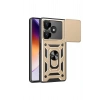 Mey İthalat®   Redmi 13 4G Kılıf Pars Lens Yüzüklü Silikon - Gold