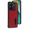 Mey İthalat®   Redmi 13C Kılıf Sara Kartvizitli Deri Kılıf - Kırmızı