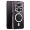 Mey İthalat®   Redmi 14C Joke Simli Magneticsafe Kılıf - Derin Mor