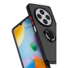 Mey İthalat®   Redmi 14C Kılıf Montreal Yüzüklü Silikon Kapak - Siyah