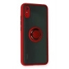 Mey İthalat®   Redmi 9A Kılıf Montreal Yüzüklü Silikon Kapak - Kırmızı