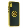 Mey İthalat®   Redmi 9A Kılıf Montreal Yüzüklü Silikon Kapak - Sarı