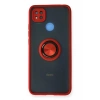 Mey İthalat®   Redmi 9C Kılıf Montreal Yüzüklü Silikon Kapak - Kırmızı