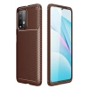 Mey İthalat®   Redmi 9T Kılıf Auto Focus Karbon Kapak - Kahverengi